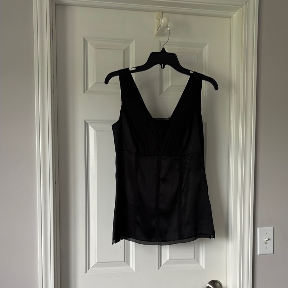 White House Black Market Black Fitted Bustier Tank Top